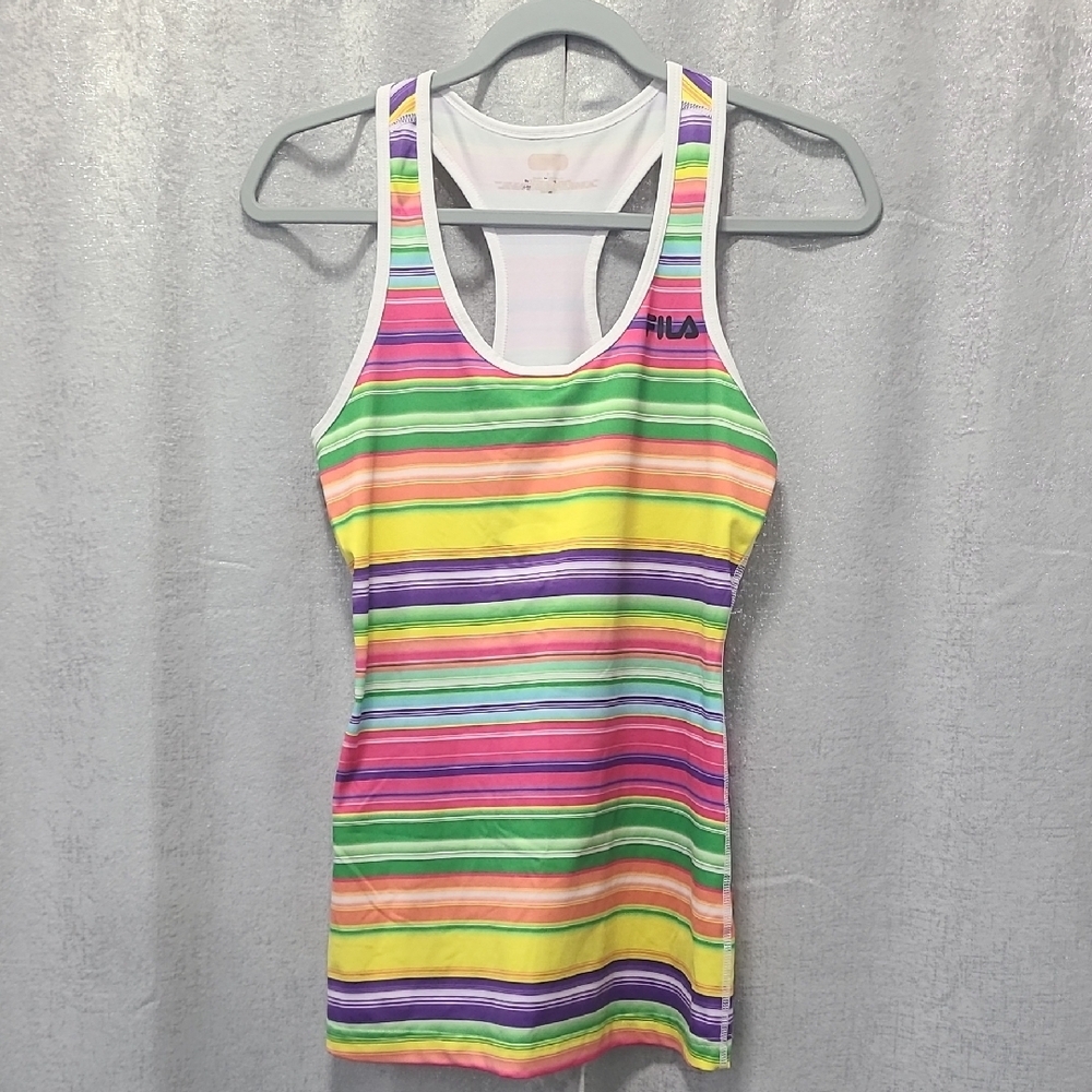 Fila Green and Yellow Racerback‎ Tank Top